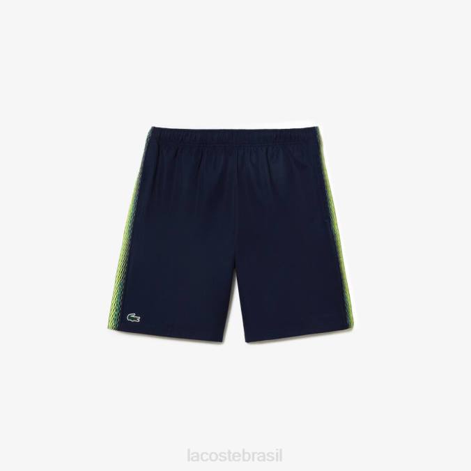 Lacoste homens shorts de tênis de poliéster reciclado azul-marinho P2PX17 roupas