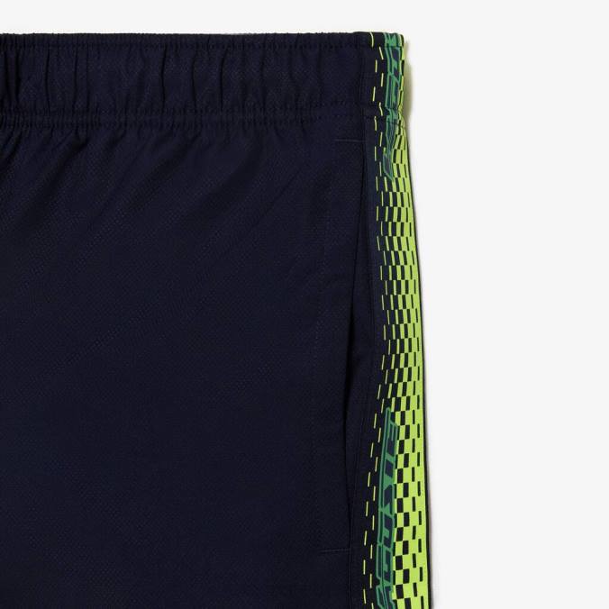 Lacoste homens shorts de tênis de poliéster reciclado azul-marinho P2PX17 roupas