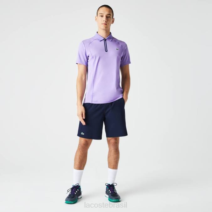 Lacoste homens shorts de tênis esportivos com ajuste regular e sem costura azul-marinho P2PX1331 roupas