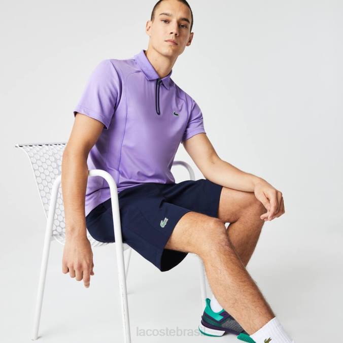 Lacoste homens shorts de tênis esportivos com ajuste regular e sem costura azul-marinho P2PX1331 roupas