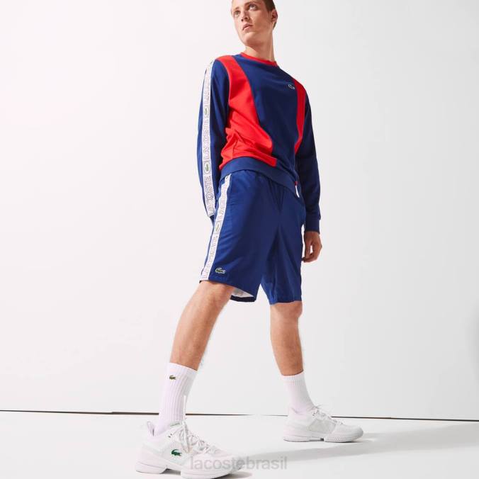 Lacoste homens shorts esportivos com faixas laterais Branco azulado P2PX1505 roupas