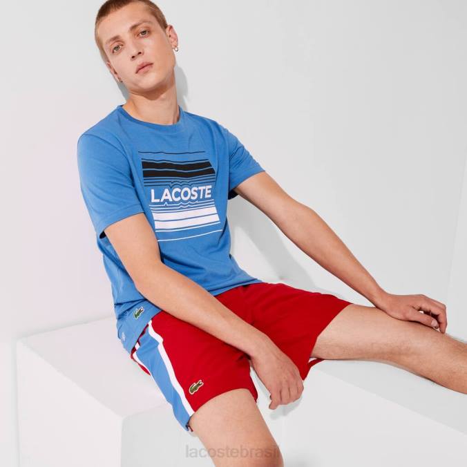 Lacoste homens shorts esportivos com painéis colorblock leves vermelho/azul/branco P2PX1366 roupas