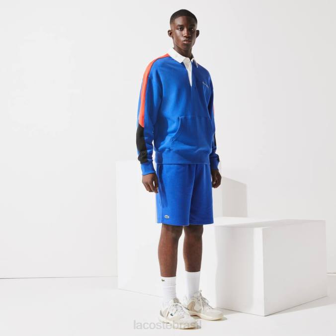 Lacoste homens shorts esportivos de lã para tênis azul P2PX1339 roupas