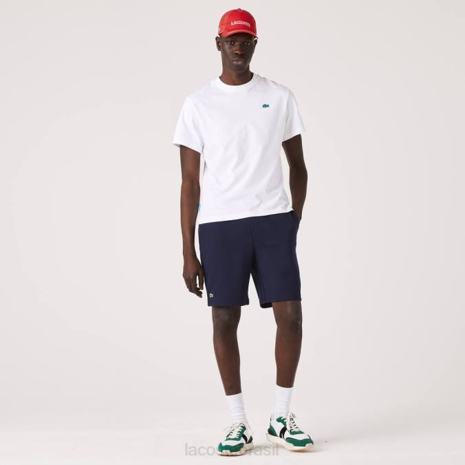 Lacoste homens shorts esportivos de lã para tênis azul-marinho P2PX1338 roupas