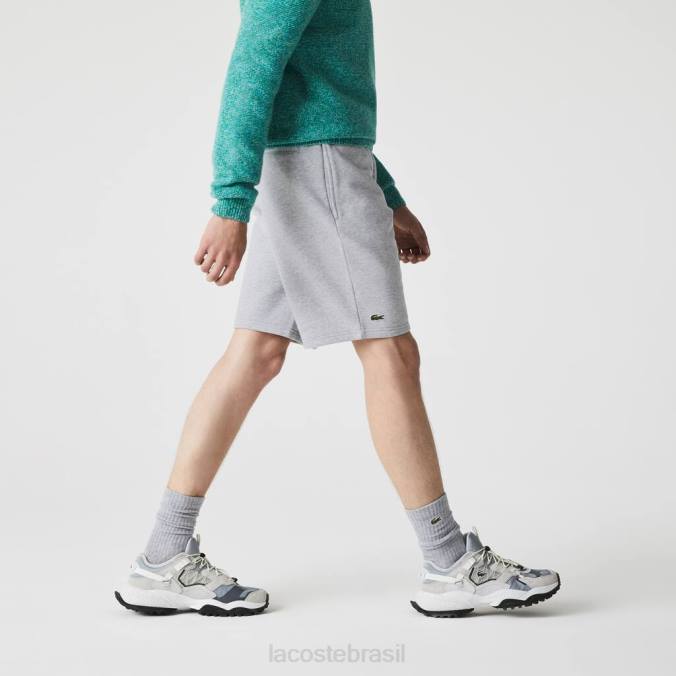 Lacoste homens shorts esportivos de lã para tênis chino cinza P2PX1361 roupas
