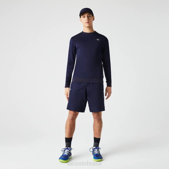Lacoste homens shorts esportivos de tafetá para tênis azul-marinho P2PX1334 roupas
