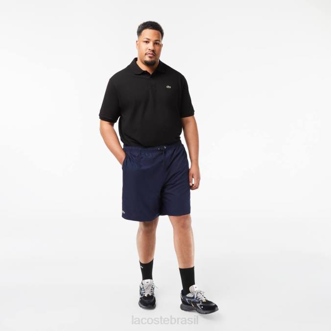 Lacoste homens shorts esportivos forrados em jersey com ajuste relaxado - plus size - grande azul-marinho P2PX1447 roupas