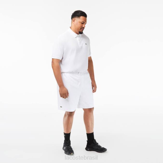 Lacoste homens shorts esportivos forrados em jersey com ajuste relaxado - plus size - grande branco P2PX1446 roupas