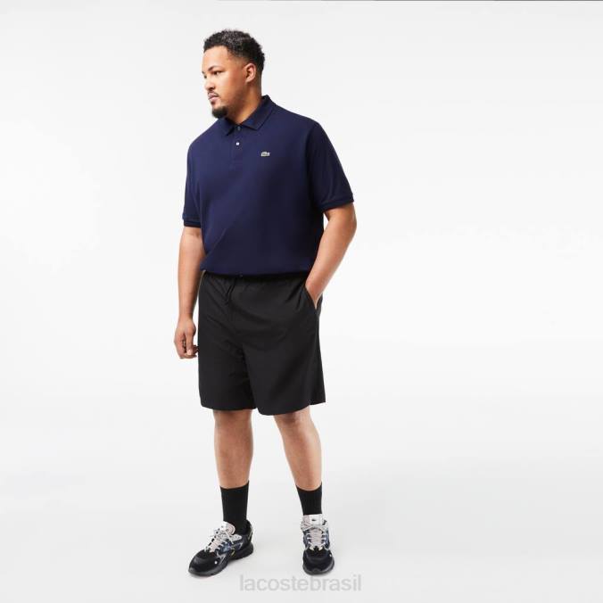 Lacoste homens shorts esportivos forrados em jersey com ajuste relaxado - plus size - grande preto P2PX1445 roupas
