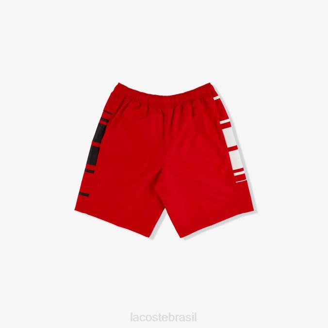 Lacoste homens shorts esportivos listrados vermelho/branco/preto P2PX1633 roupas