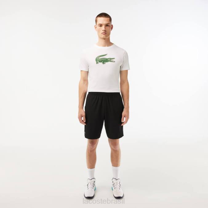 Lacoste homens shorts esportivos ultraleves Preto branco P2PX1410 roupas