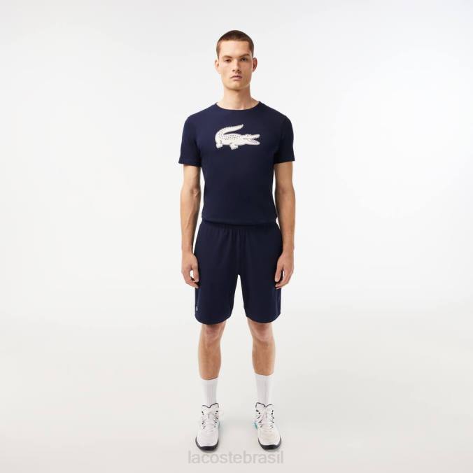 Lacoste homens shorts esportivos ultraleves azul marinho/branco P2PX1411 roupas