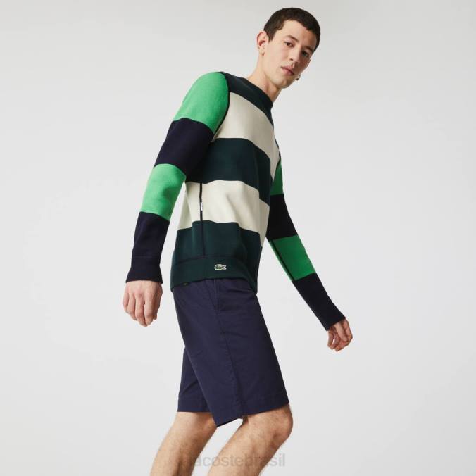 Lacoste homens shorts slim fit em gabardine stretch azul-marinho P2PX554 roupas