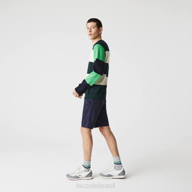 Lacoste homens shorts slim fit em gabardine stretch azul-marinho P2PX554 roupas
