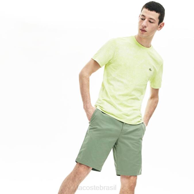 Lacoste homens shorts slim fit em gabardine stretch verde P2PX553 roupas