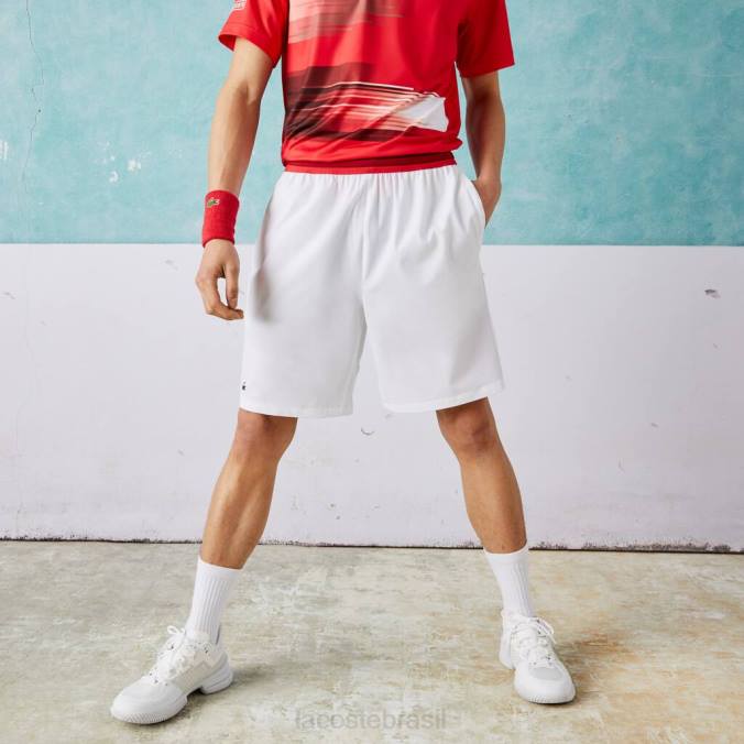 Lacoste homens shorts stretch leves sport x novak djokovic branco P2PX1533 roupas