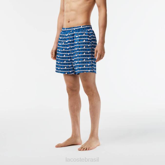 Lacoste homens sunga com estampa bicolor Branco azul P2PX524 roupas