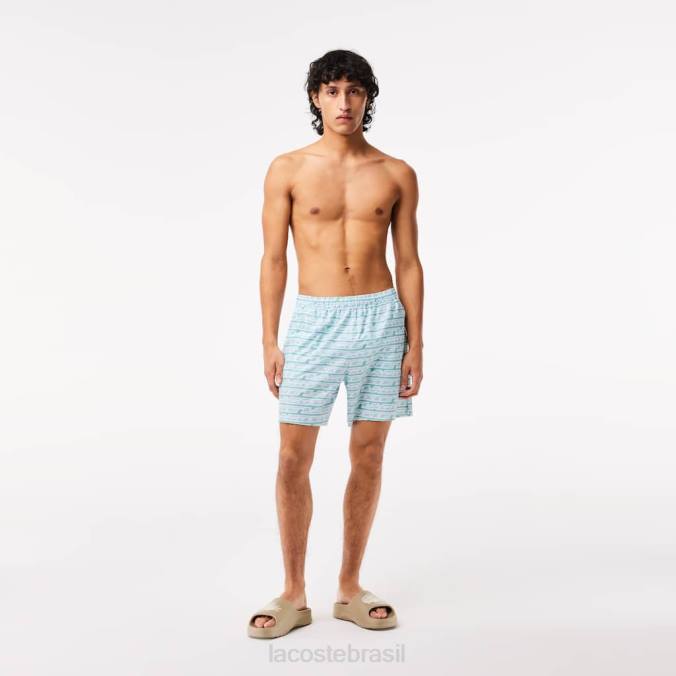 Lacoste homens sunga com estampa bicolor verde/verde claro P2PX525 roupas