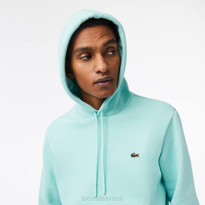 Lacoste homens moletom com capuz de algodão orgânico hortelã P2PX294 roupas