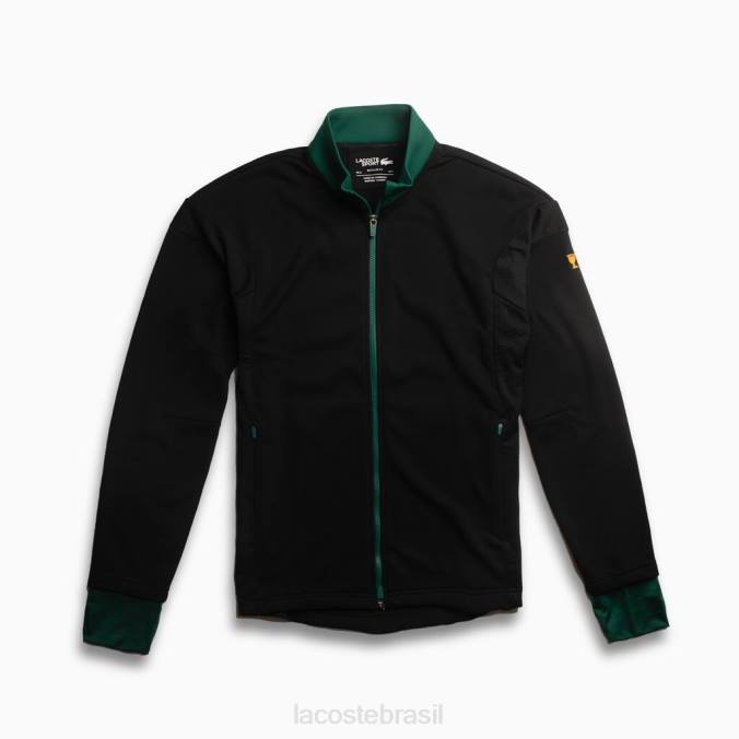 Lacoste homens moletom com zíper da copa dos presidentes Preto Verde P2PX1244 roupas