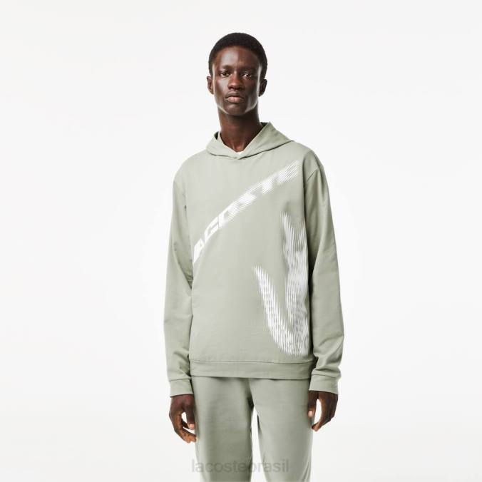 Lacoste homens moletom crocodilo contrastante verde cáqui P2PX547 roupas
