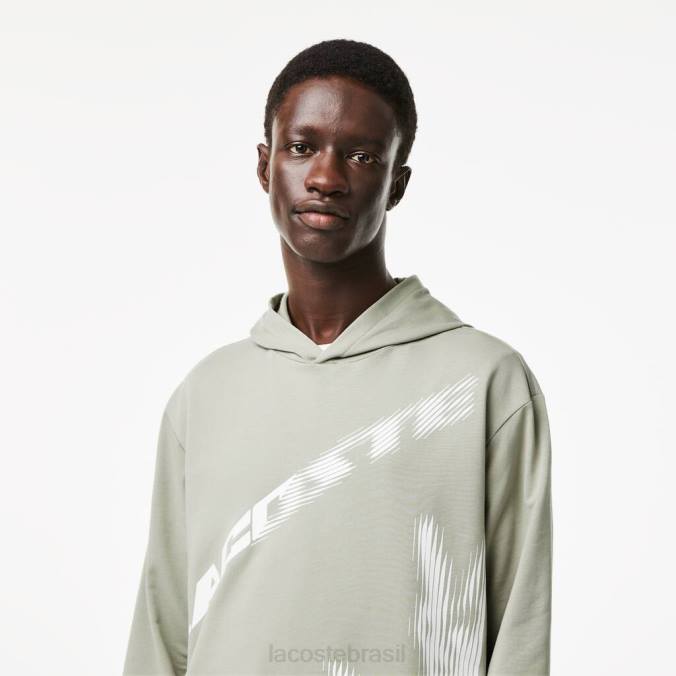 Lacoste homens moletom crocodilo contrastante verde cáqui P2PX547 roupas