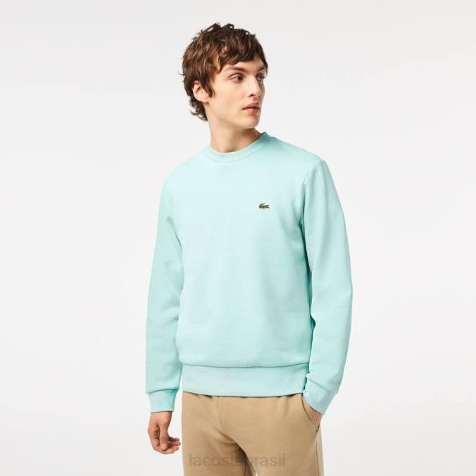 Lacoste homens moletom de algodão escovado orgânico hortelã P2PX285 roupas