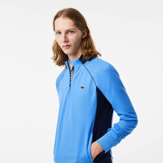 Lacoste homens moletom de golfe com gola redonda inserida azul/azul marinho P2PX314 roupas