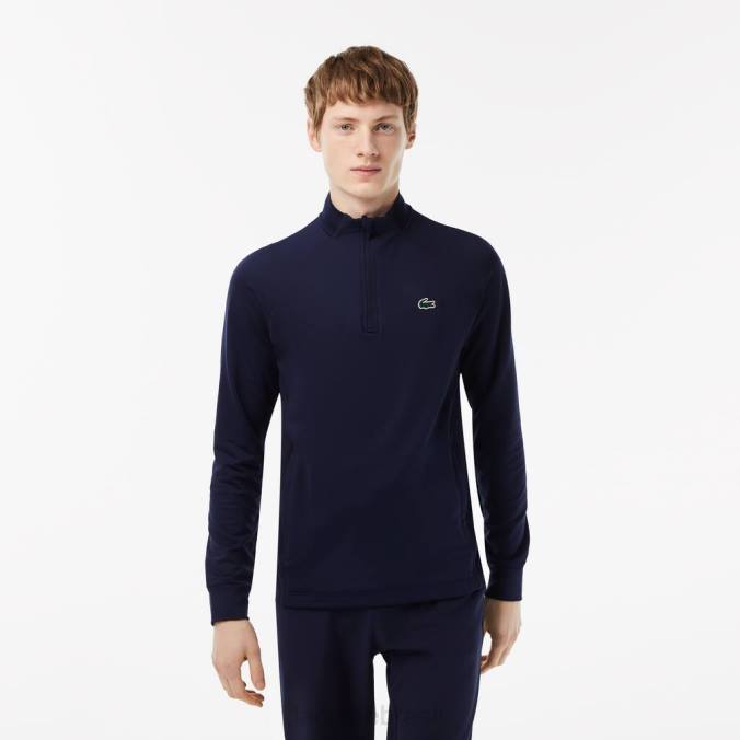 Lacoste homens moletom de golfe com gola redonda inserida azul-marinho P2PX313 roupas