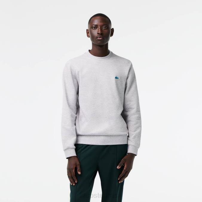 Lacoste homens moletom de lã com estampa manchada de ajuste clássico chino cinza P2PX967 roupas