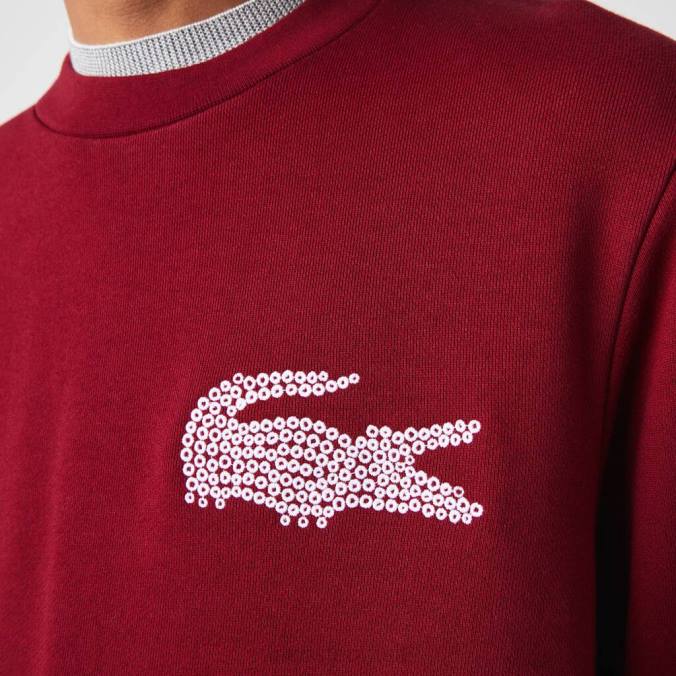 Lacoste homens moletom de lã de algodão orgânico feito na França Bordéus P2PX1182 roupas