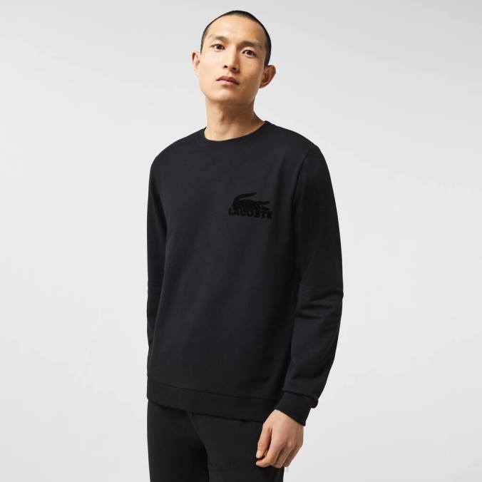 Lacoste homens moletom de lã de algodão preto P2PX1387 roupas