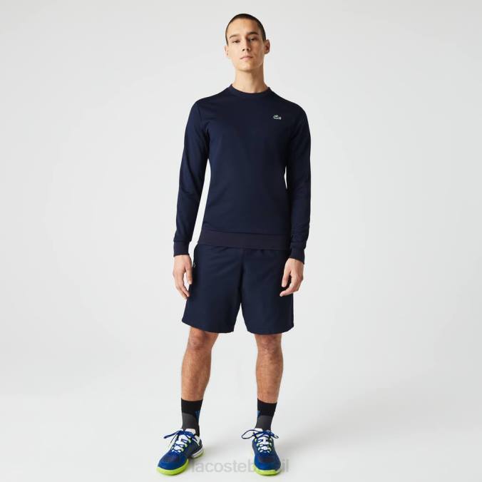 Lacoste homens moletom de tênis estampado esporte azul-marinho P2PX1055 roupas