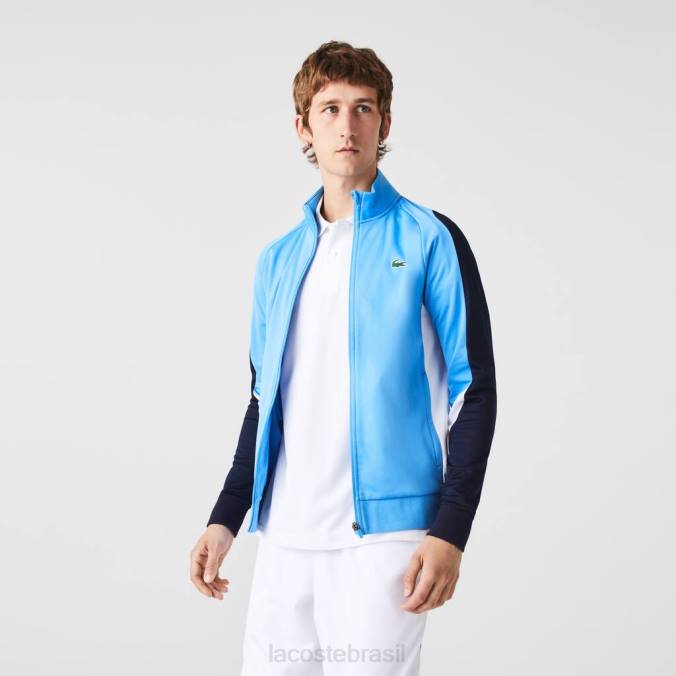 Lacoste homens moletom esportivo clássico com zíper e tênis azul/azul marinho/branco P2PX976 roupas
