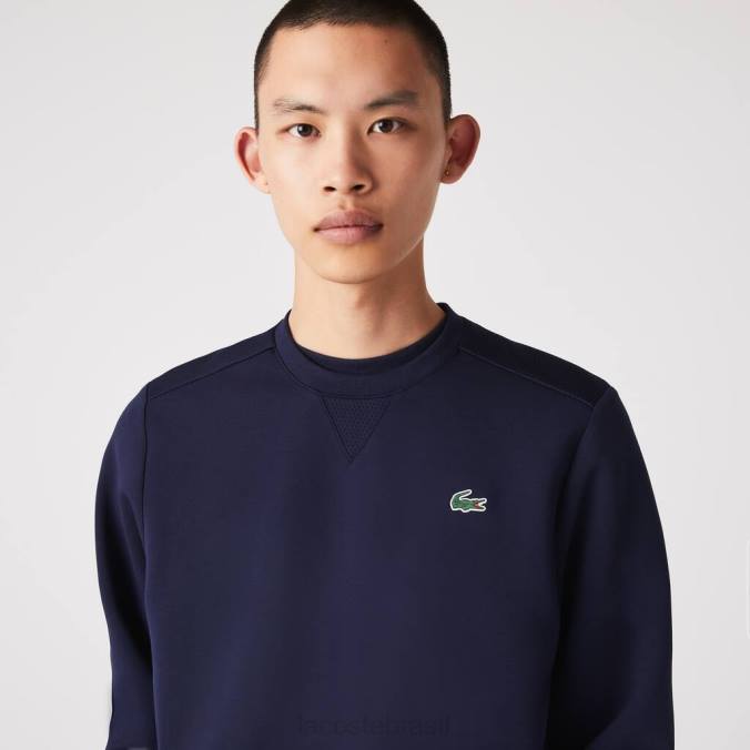 Lacoste homens moletom esportivo com painéis de malha azul-marinho P2PX1064 roupas