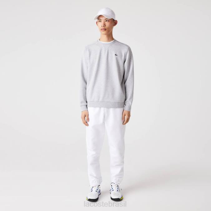 Lacoste homens moletom esportivo com painéis de malha chine cinza/cinza claro P2PX1062 roupas