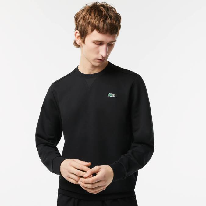 Lacoste homens moletom esportivo com painéis de malha preto P2PX1063 roupas