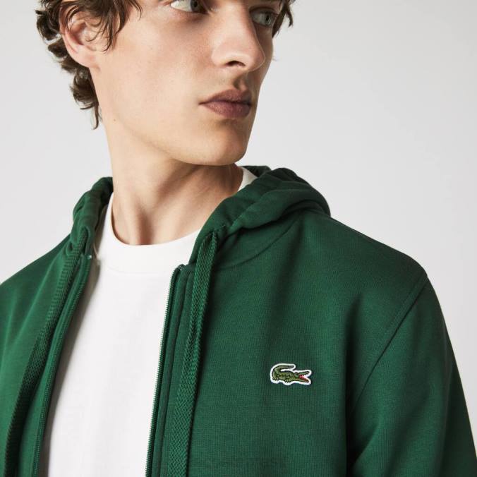 Lacoste homens moletom esportivo leve bimaterial verde P2PX1163 roupas