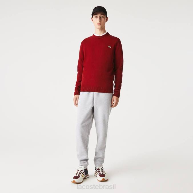Lacoste homens suéter de lã com gola redonda Bordéus P2PX1408 roupas