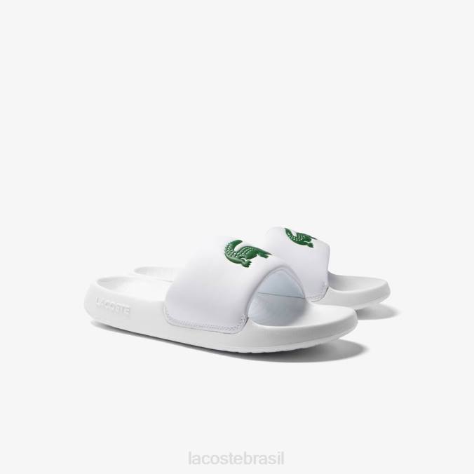 Lacoste homens chinelos sintéticos croco 1.0 Branco Verde P2PX1728 sapato