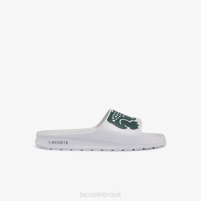 Lacoste homens chinelos sintéticos croco 2.0 branco e verde escuro P2PX1756 sapato