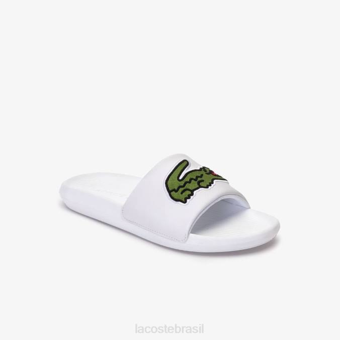 Lacoste homens chinelos sintéticos croco Branco Verde P2PX1809 sapato