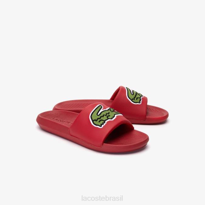 Lacoste homens chinelos sintéticos croco vermelho verde P2PX1810 sapato