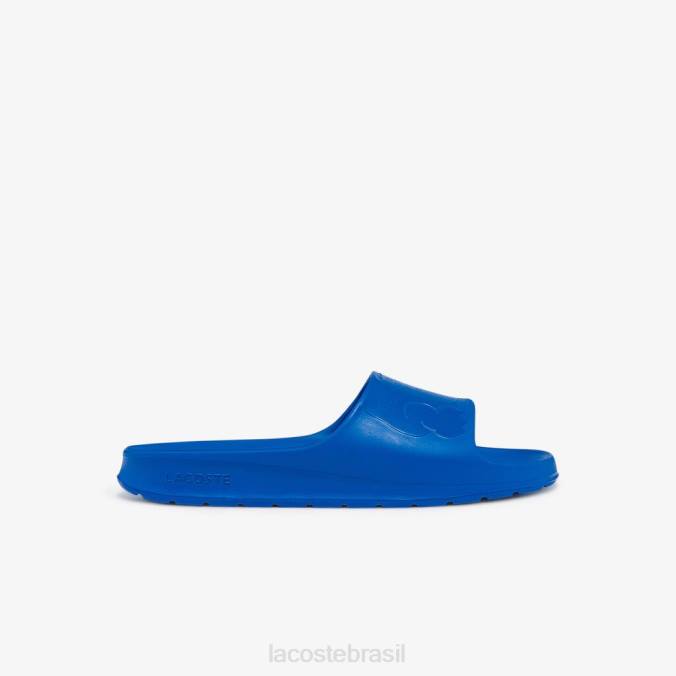 Lacoste homens slides com logotipo sintético croco 2.0 azul P2PX1812 sapato