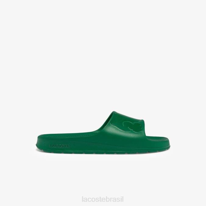 Lacoste homens slides com logotipo sintético croco 2.0 verde P2PX1814 sapato