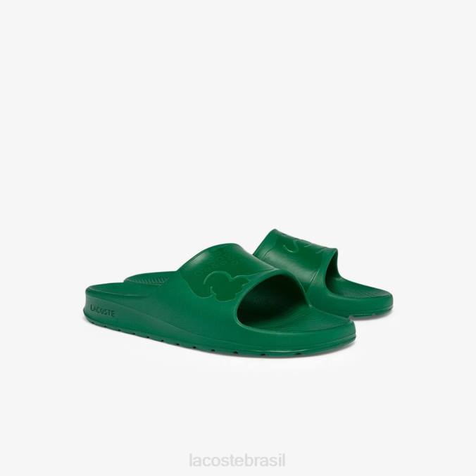 Lacoste homens slides com logotipo sintético croco 2.0 verde P2PX1814 sapato