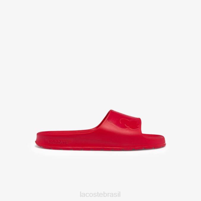 Lacoste homens slides com logotipo sintético croco 2.0 vermelho P2PX1811 sapato