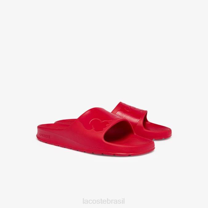 Lacoste homens slides com logotipo sintético croco 2.0 vermelho P2PX1811 sapato
