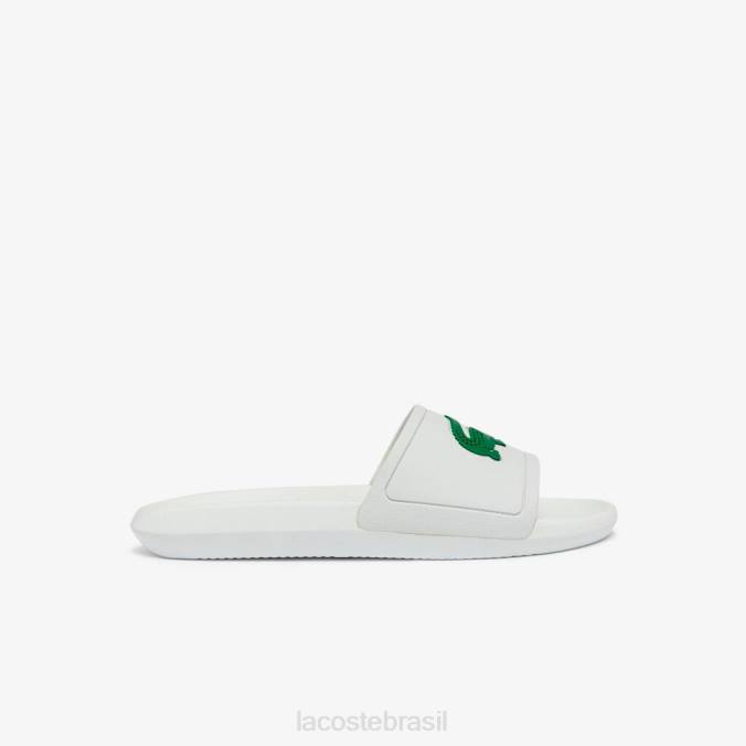 Lacoste homens slides sintéticos hidrorrepelentes croco Branco Verde P2PX1819 sapato