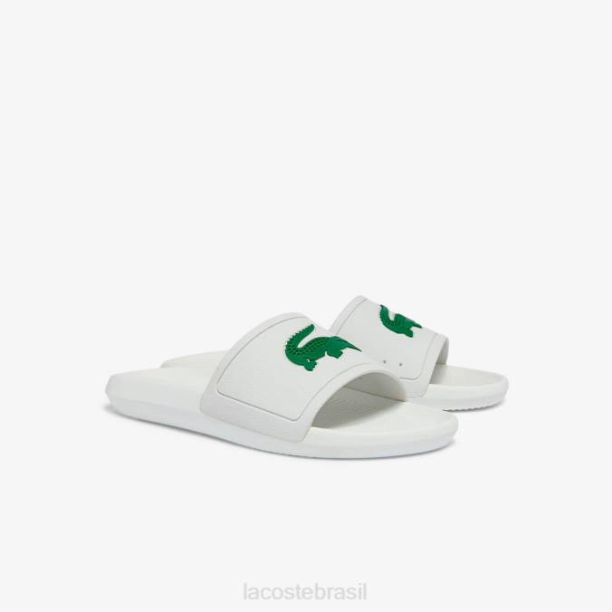 Lacoste homens slides sintéticos hidrorrepelentes croco Branco Verde P2PX1819 sapato